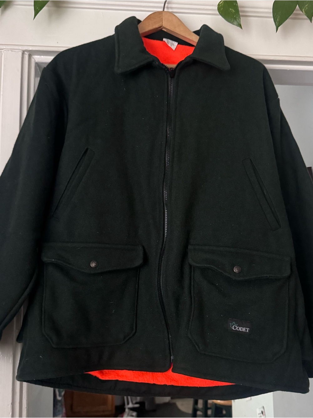 Vintage Codet Green Wool L Reversible Hunting Jacket green Orange Field